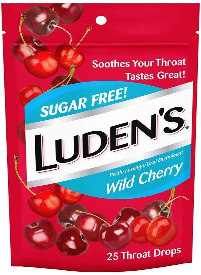 Luden's Throat Drops Sugar Free Wild Cherry 25 EA - Buy Packs and SAVE (Pack of 2) - Image 1